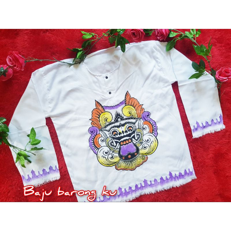 GROSIR BAJU BARONG WARNA PUTIH LENGAN PANJANG BAJU BARONG BALI PRIA WANITA BAJU BALI MURAH