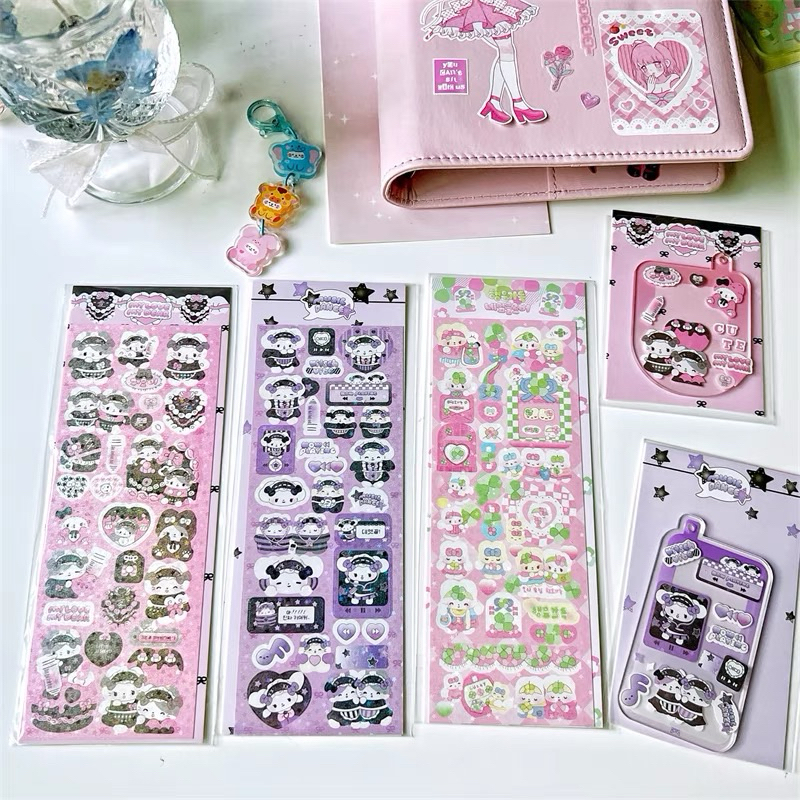 

sticker confetti glitter bear cat korean deco photocard readystock B716 B608