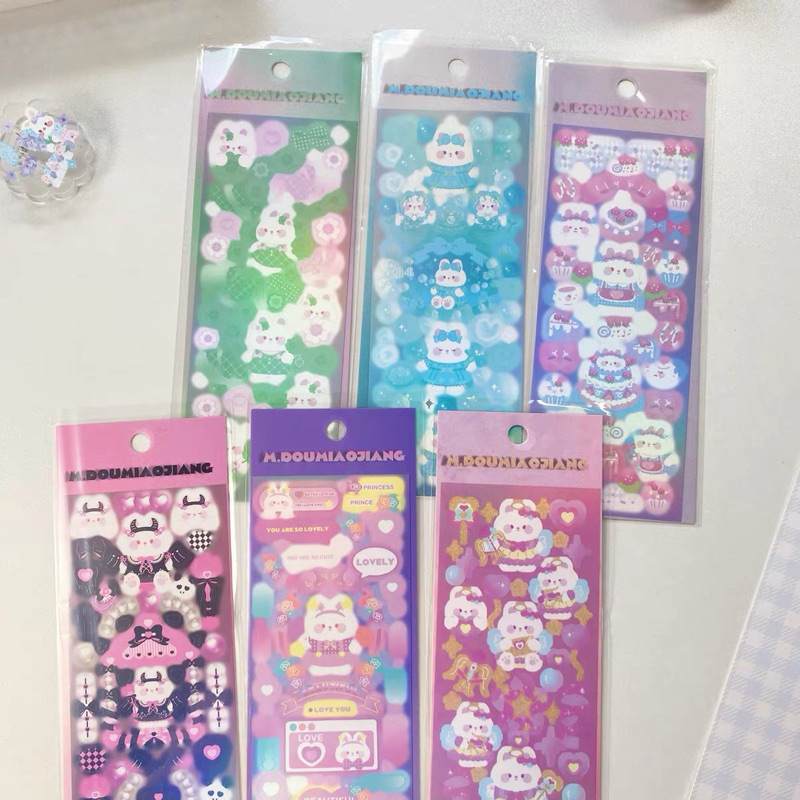 

sticker confetti bear korean deco photocard hologram stiker readystock B628