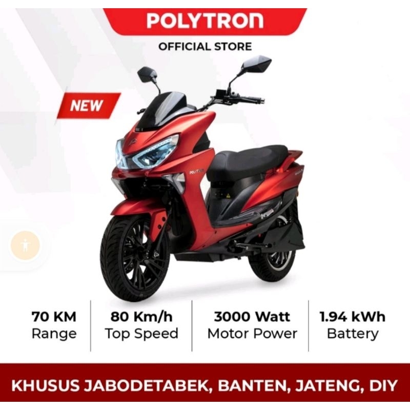 POLYTRON Fox S Electric Sepeda Motor Listrik (RED)