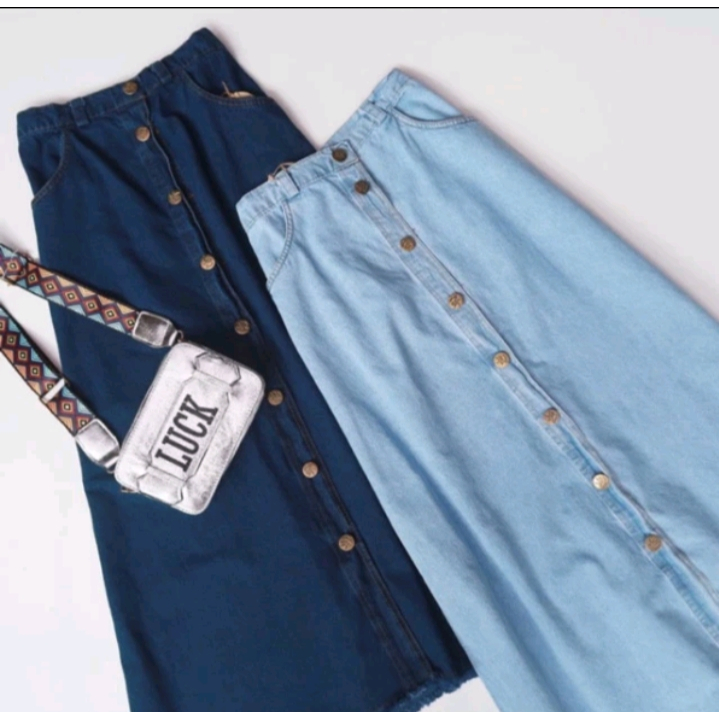 R0K RAWIS KANCING//ROK SPAN KANCING/ROK JEANS WANITA/ROK JEANS SPAN/ROK JEANS 7/8 /ROK JEANS PANJANG