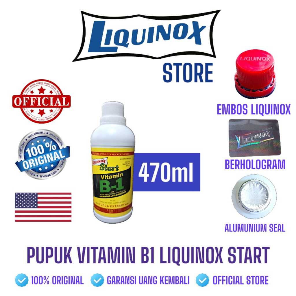 PUPUK VITAMIN B1 LIQUINOX START 470ML HORMON ANTI STRESS TANAMAN