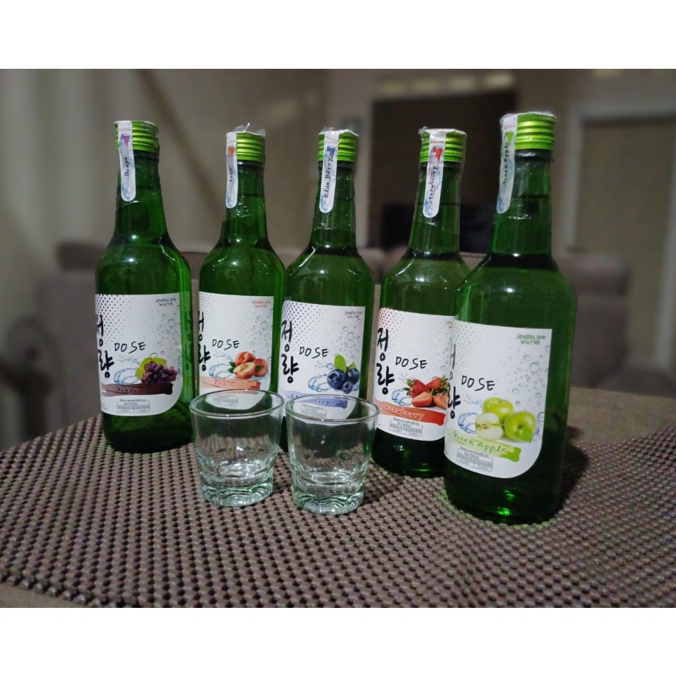 

5zSale SOJU DOSE HALAL MUI 1 NON ALKOHOL SPARKLING WATER MIMUMAN SODAFree Gelas Sloki setiap pembelian 2 botol C36