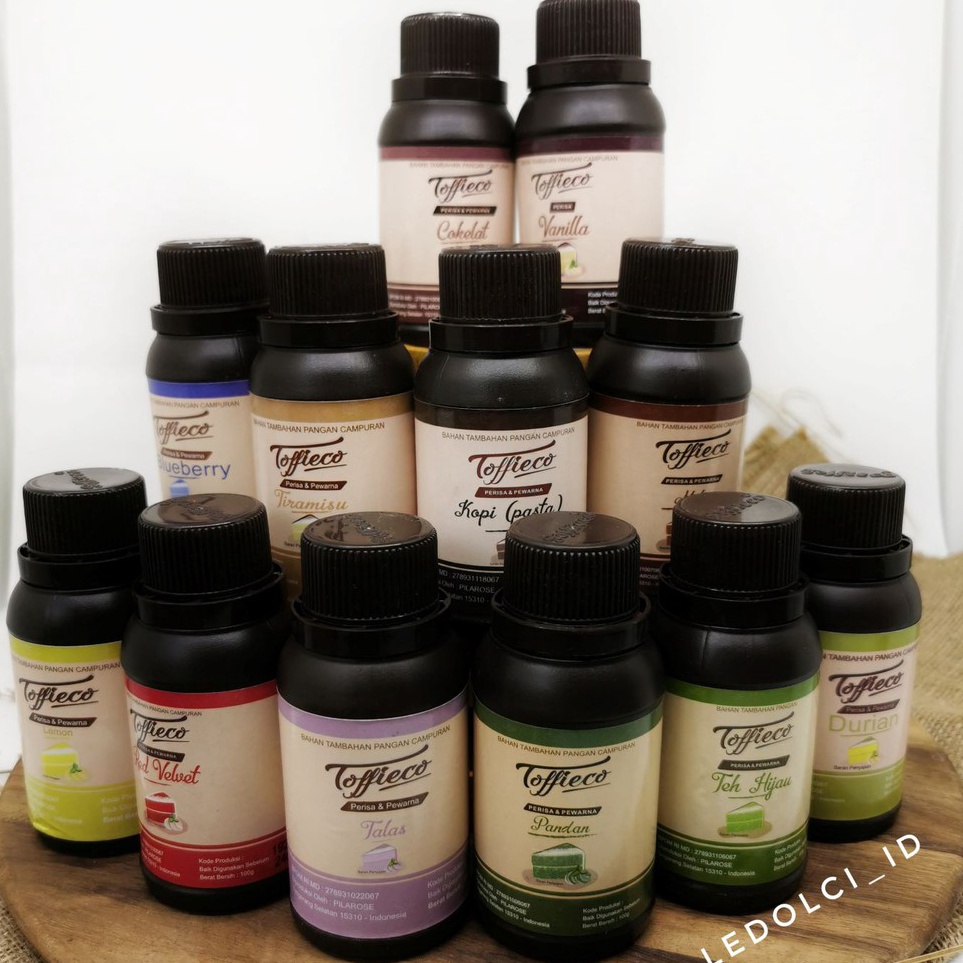 

y9Stok Banyak TERMURAH TOFFIECO PERISA PERASA MAKANAN PASTA 1 GR VANILLA COKLAT PANDAN DLL L37