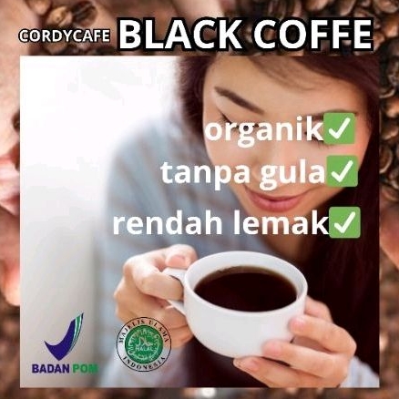 

BLACK COFFEE CORDYCAFE KOPI HITAM ORGANIK RENDAH LEMAK KOPI INSTAN DIET