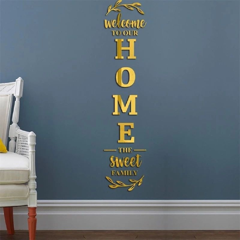 Hiasan Dinding 3D Dekorasi Rumah Dekorasi Tempel Timbul Welcome To Our Home The Sweet Family_Home Jo