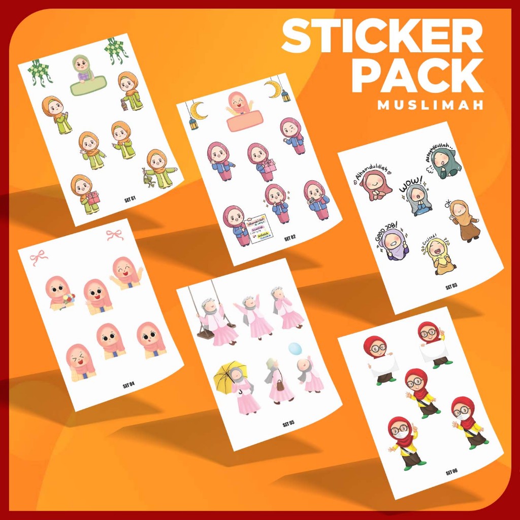 

Sticker / Stiker Pack Edisi Muslimah Untuk Handphone, Laptop, Tablet, Ipad, Helm, Sepeda, dll