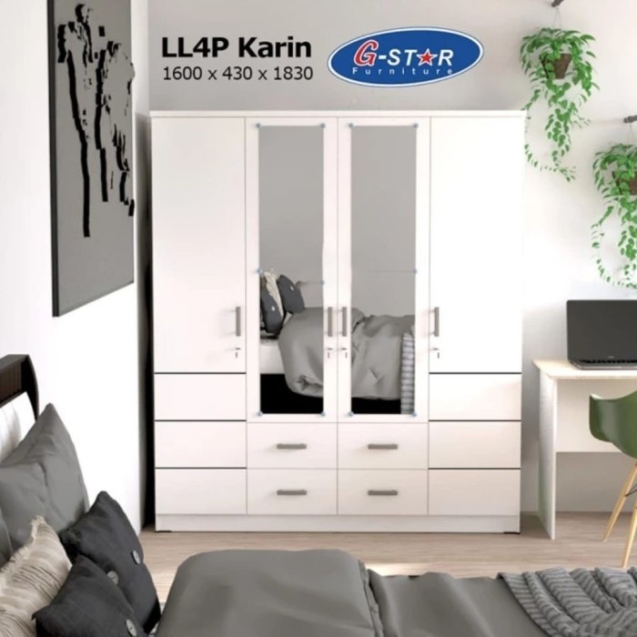 lemari baju 4 pintu jumbo lemari besar 4 pintu murah