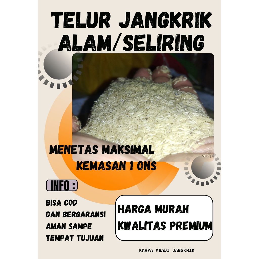 Telur jangkrik alam seliring murah