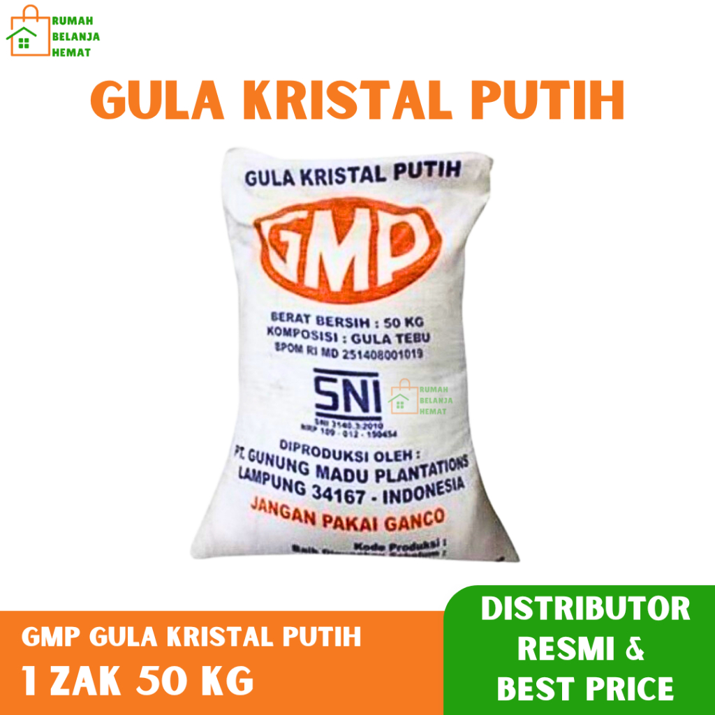 

Gula Pasir Kristal Putih GMP 50 KG 1 Zak