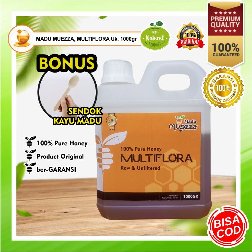 

1KG MADU MULTIFLORA ASLI MADU MUEZZA Grade A , 100% PURE NATURAL HONEY , MADU ASLI MURNI ALAMI dari NEKTAR BUNGA MULTIFLORA dg Rasa Madu Manis & Lembut Pilihan Kesukaan Keluarga sbg Minuman Kesehatan & Kebugaran