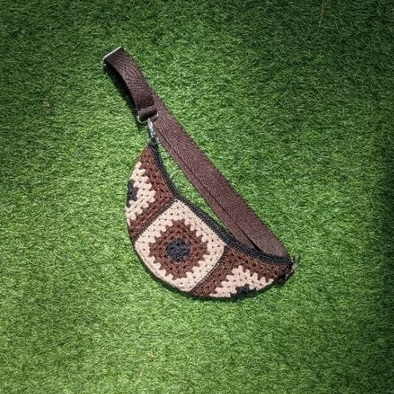 weisbag rajut square Crochet bag handmade