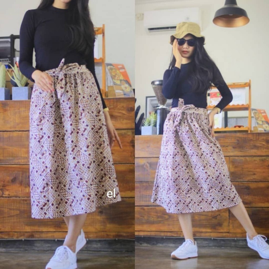 Fairyrozi Batik Bawahan Rok Wanita Jennia Midi Skirt Premium Allsize