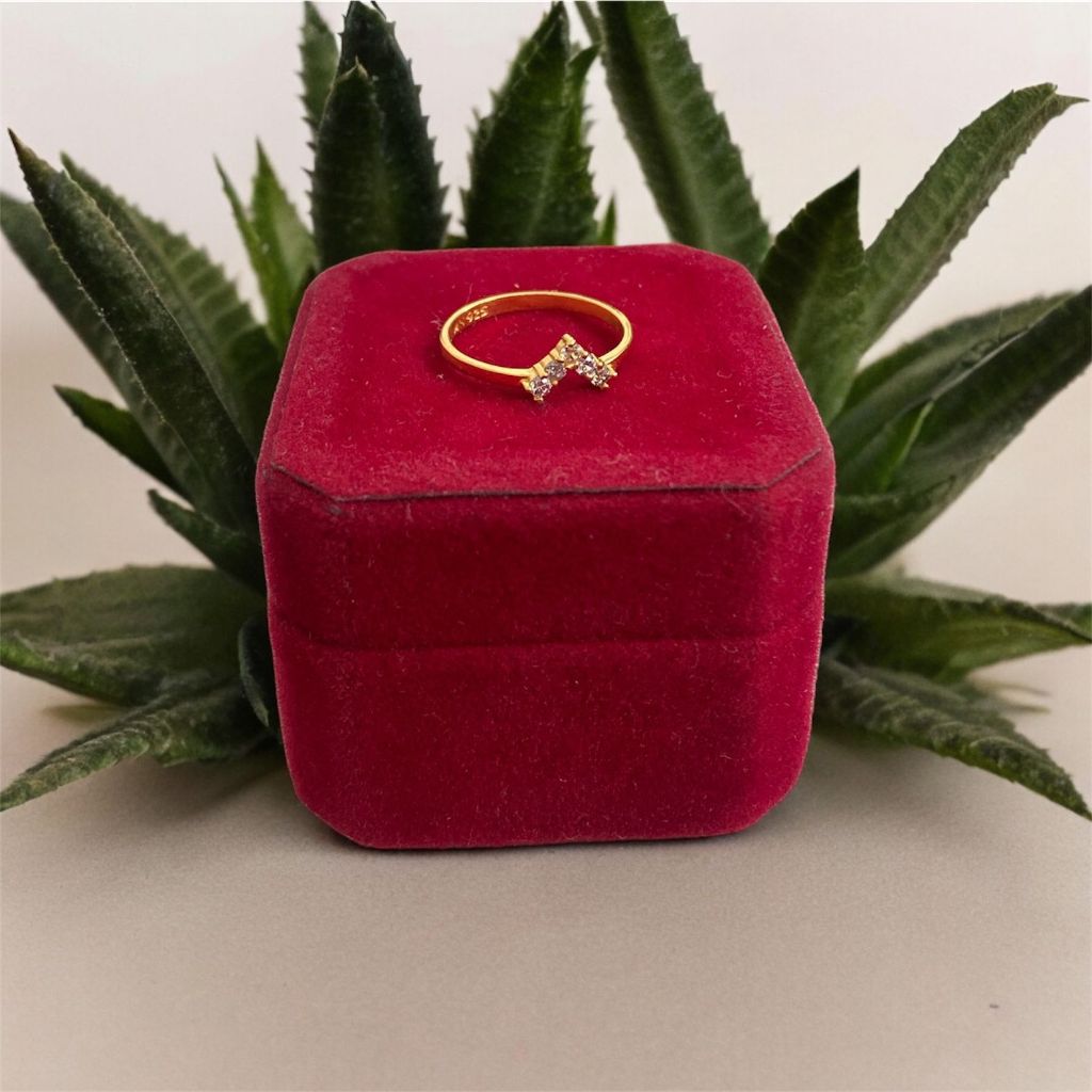 Cincin Perak Asli Chrome Gold Berlian A -+ 0.6 - 1.6 gram