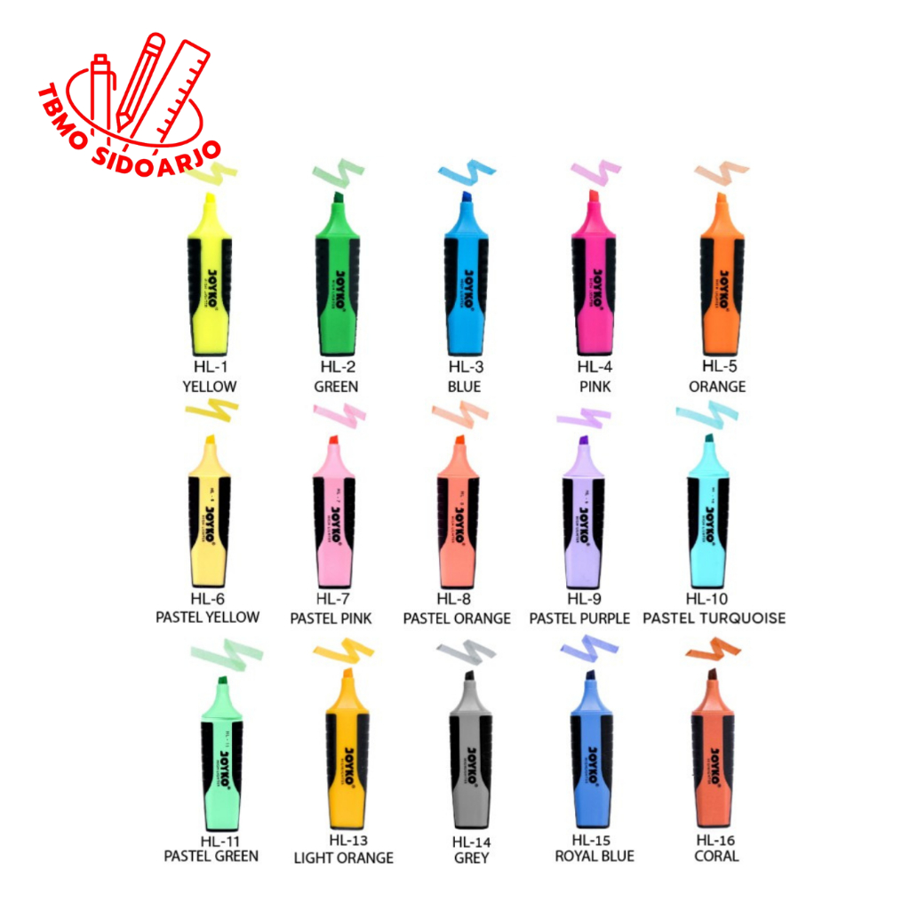 

TBMO Joyko Highlighter Penanda Berwarna - Per Pcs