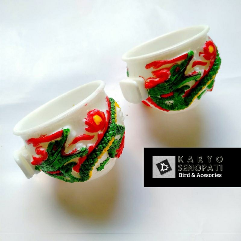 cangkir ukir naga cepuk ukir naga wadah makan minum burung