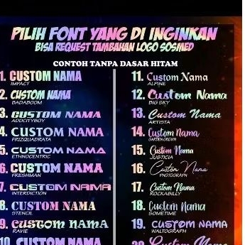 STICKER STIKER CUSTOM TULISAN NAMA RIKUES BAHAN STIKER CUTTING NYALA TIMBUL