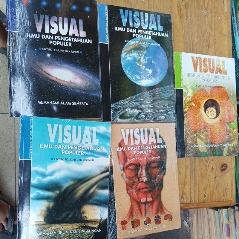 buku visual ilmu pengetahuan populer umum dan pelajar tumbuhan hayati iklim lingkungan anatomi tubuh manusia planet bumi alam antariksa original