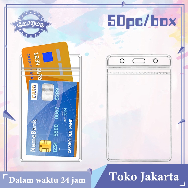 

Promo Isi 50 Holder Tempat Id Karet Casing Tempat Id Card Holder Transparan 2 Sisi