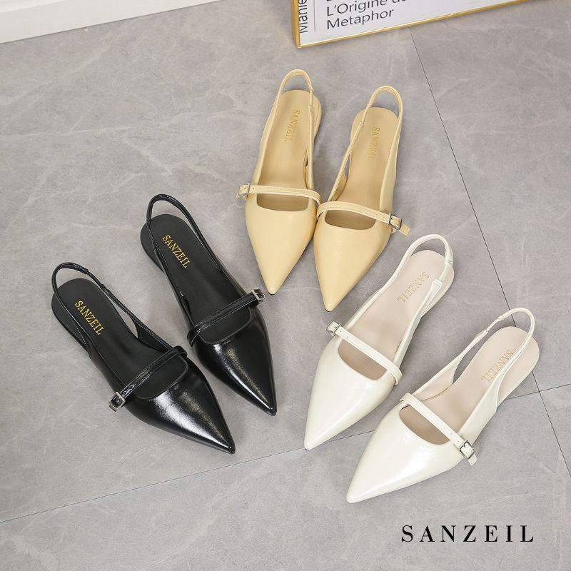 Sanzeil LIAN Sepatu Flat Shoes Wanita Import Sepatu Flat Ujung Lancip Slingback Kasual Ready Jakarta