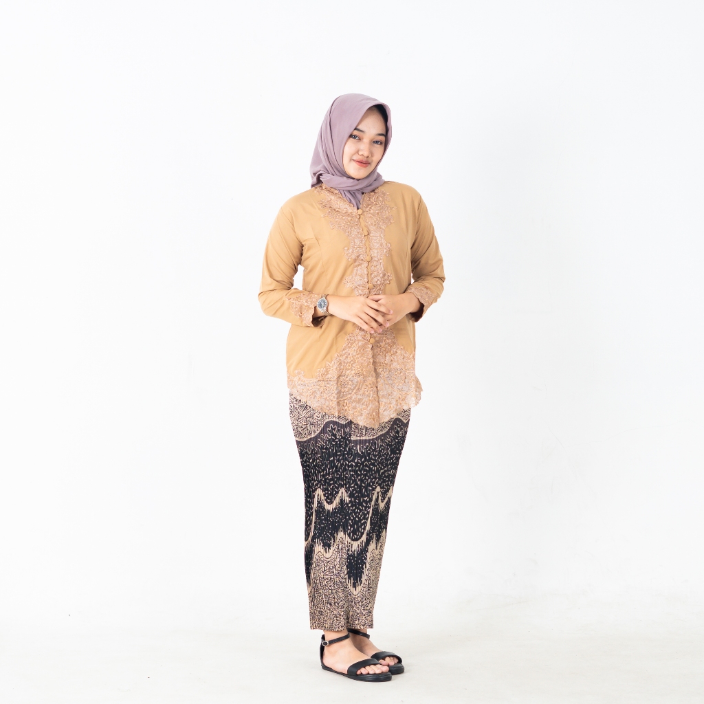 Gundar_store Kebaya Encim Modern Dewasa Bordir Sulam Sahroni Tangan Panjang Kebaya Hitam Terlaris