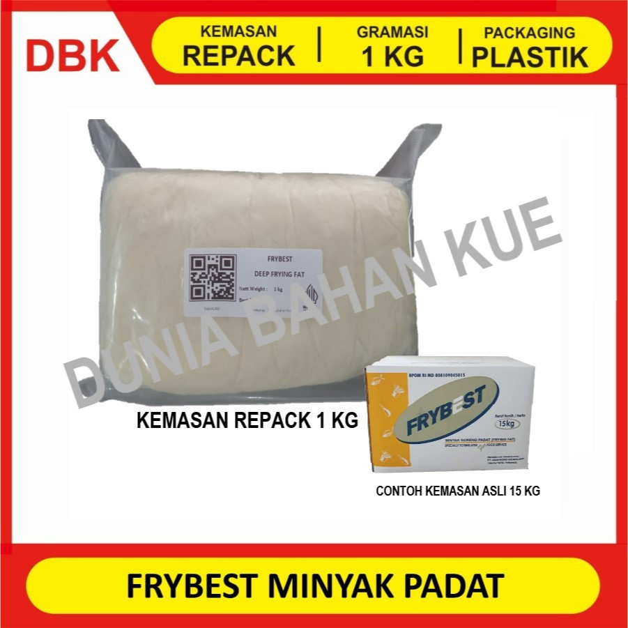 FRYBEST MINYAK GORENG PADAT REPACK 1 KG / MINYAK BEKU / MINYAK PADAT