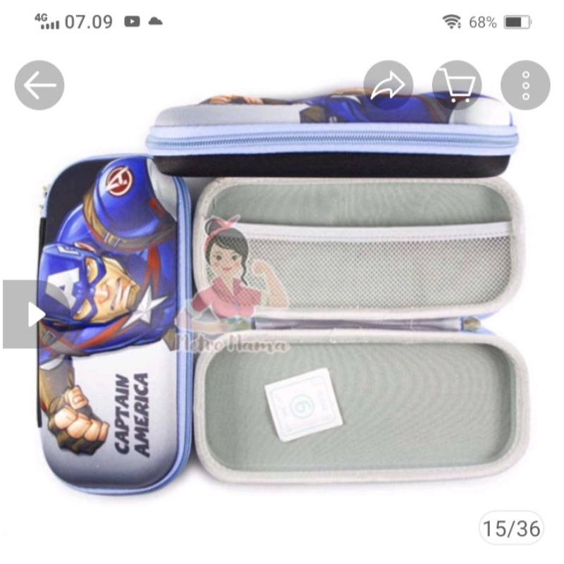 

kotak pensil captain america LM silver ori ready