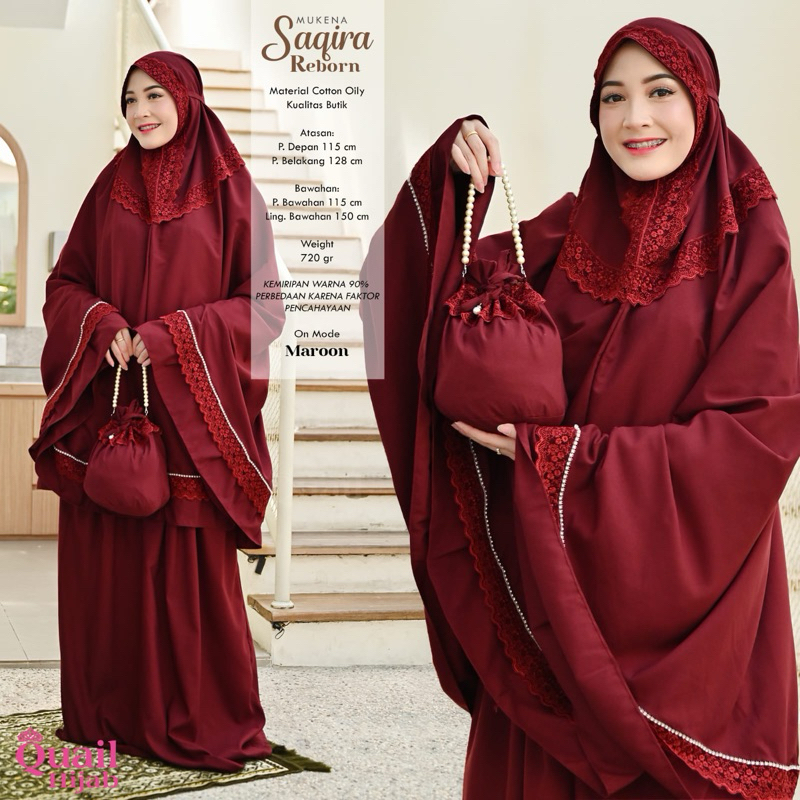 Mukena Saqira Mukena Original Quail Mukena Quail Saqira Quail Mukena Katun Quail Kualitas Butik Muke