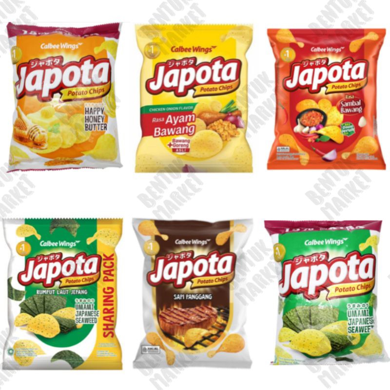 

Japota Keripik Kentang Japanese Seaweed 68gr / Japota Sambal Bawang / Japota Ayam Bawang / Japota Honey Butter / Keripik Kentang / Cemilan Instan