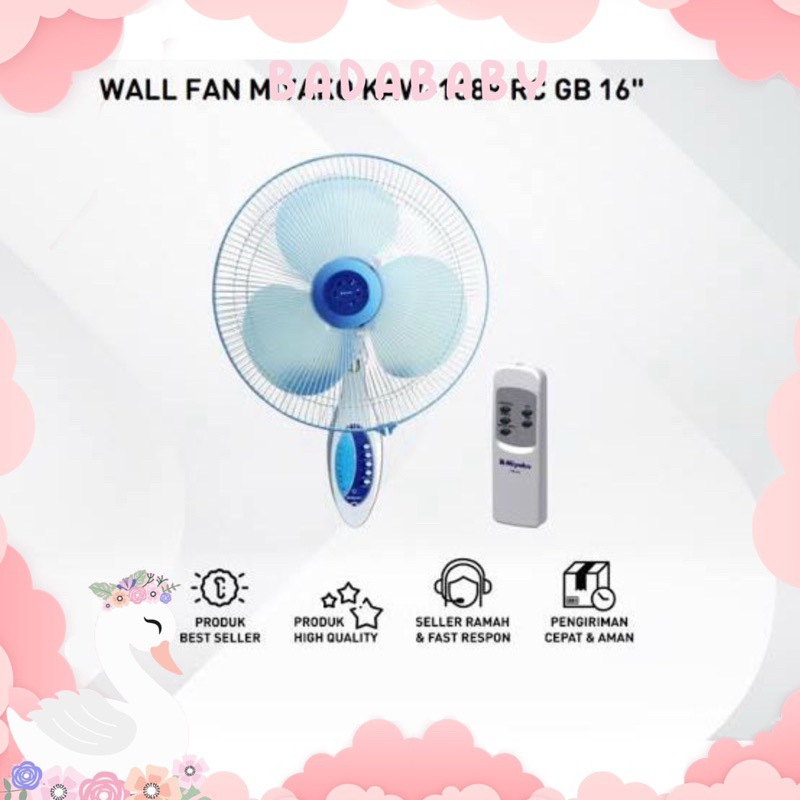 . MIYAKO KIPAS DINDING 1689 RCGB KIPAS ANGIN REMOT TERMURAH
