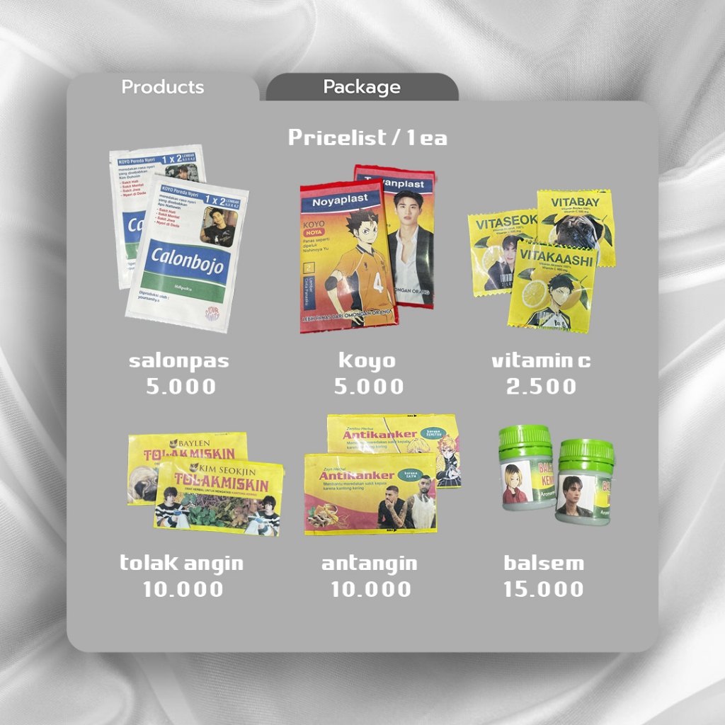 CUSTOM / REQUEST JOMPO KIT SATUAN // SALONPAS, HANSAPLAST KOYO, TOLAK ANGIN, ANTANGIN, VITACIMIN, BA