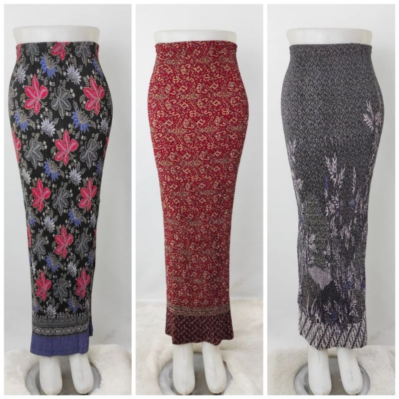 Sircinta Rok Prisket Batik Motif Mix | Plisket Warna Merah, Orange, Terakota, Pink, Ungu   bySC