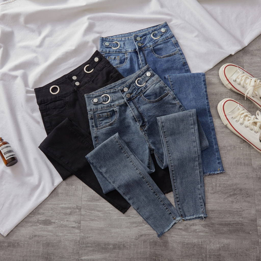 Jeans Skinny Wanita Celana Jeans Skinny Wanita High Waist Korean Style Wanita High Waist Korean Styl