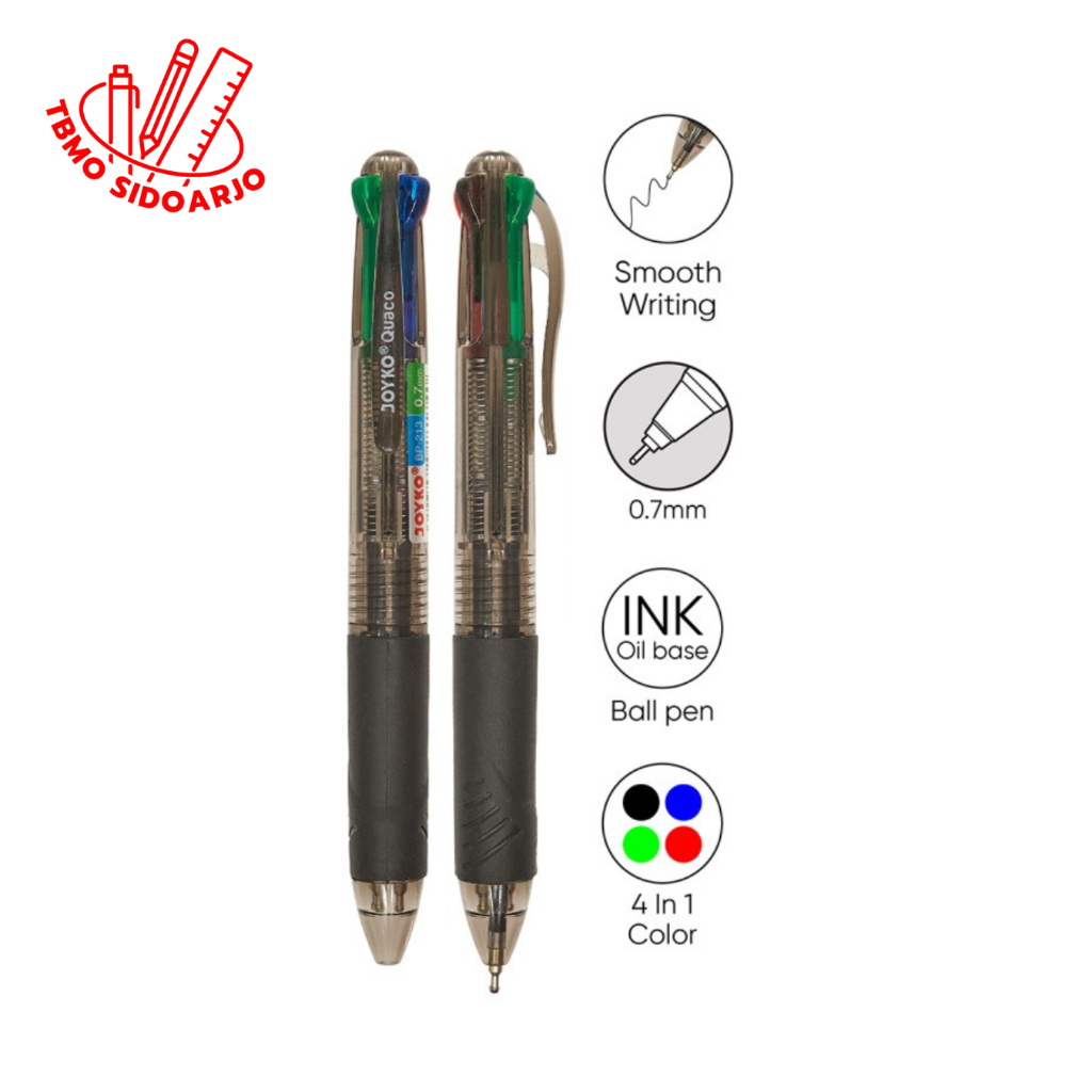 

TBMO ( Ecer 1 Pcs ) Ball Pen / Pulpen / Pena Joyko BP-213 / Quaco/ 0.7 mm/ 4 Warna/ Colors
