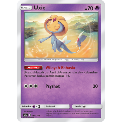 POKEMON TCG INDONESIA UXIE HOLOGRAM AC3A 086/205