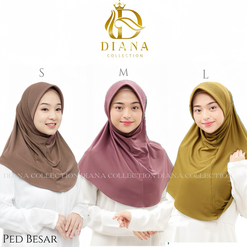 Hijab Sporty/Hijab Pet Lebar/Bergo Sekolah/Kerudung Olahraga/Jilbab Pet Besar (Original Diana)