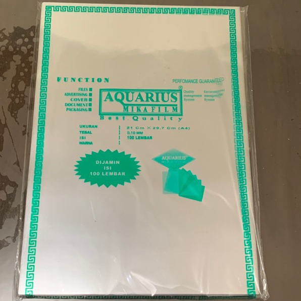 

Produk Update Plastik Mika Jilid Aquarius tebal 1 mm A4