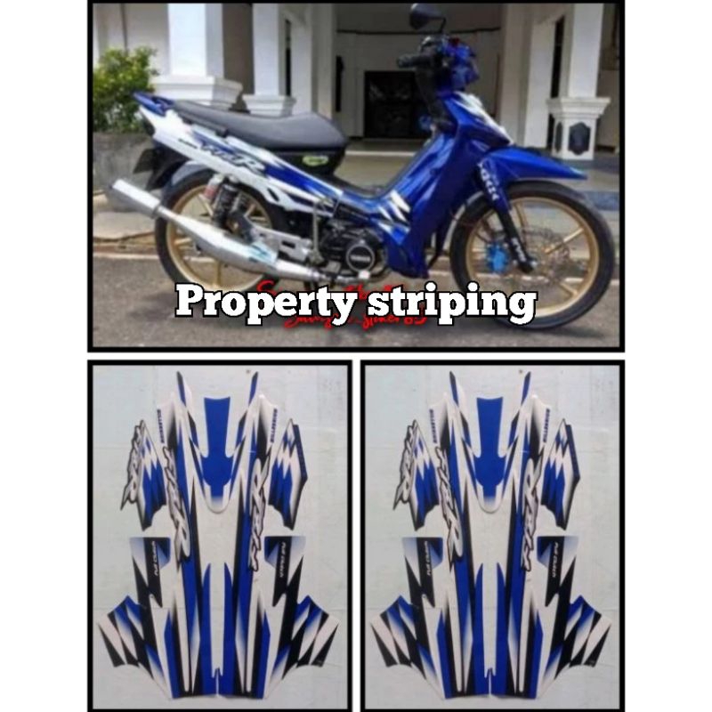 lis sticker striping FIZ R MILENIUM warna biru silver