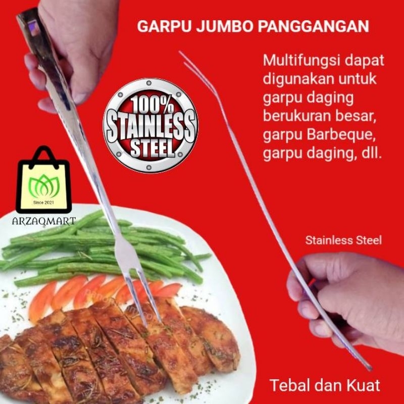 GARPU DAGING JUMBO TEBAL SERBAGUNA STAINLESS ANTI KARAT