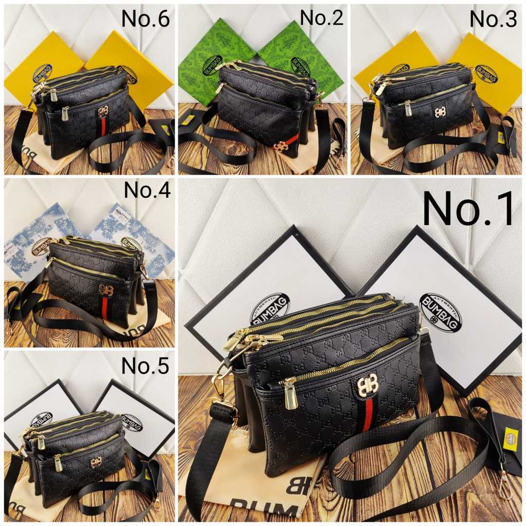 BUMBAG - Tas Selempang 4 ruang FREE BOX TAS SELEMPANG WANITA LV 4RUANG 191504