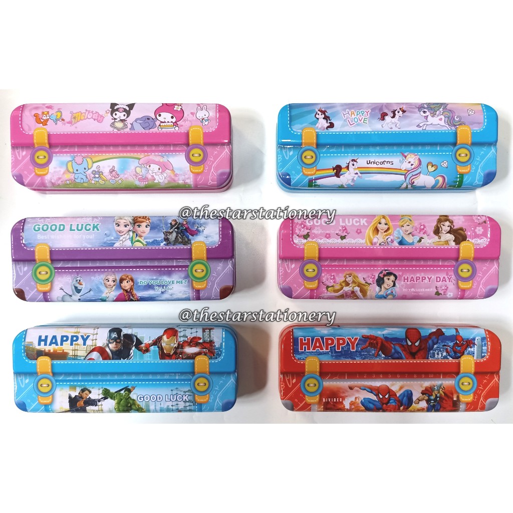 

(1 Biji) Kotak Pensil Kaleng AD-152 3 Susun / Tempat Pensil Kaleng 20.9*8*3.9 Cm