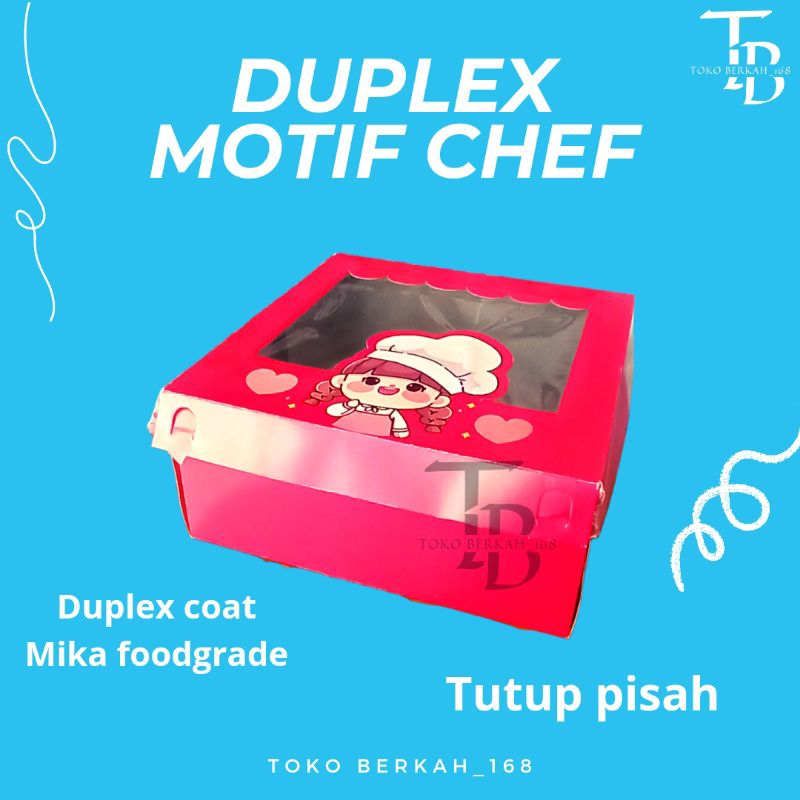 

(ISI 10 PCS) DOS / DUS DUPLEX MERAH CHEF WINDOW TINGGI 10 CM & 12 CM / DUS HAMPERS MOTIF CHEFT LUCU