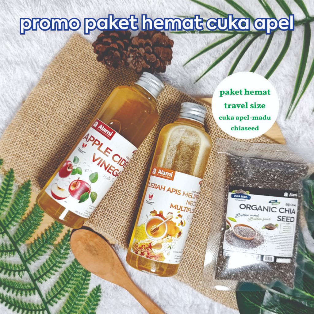 

Promo Bundling paket Hemat cuka apel madu dan chia seed