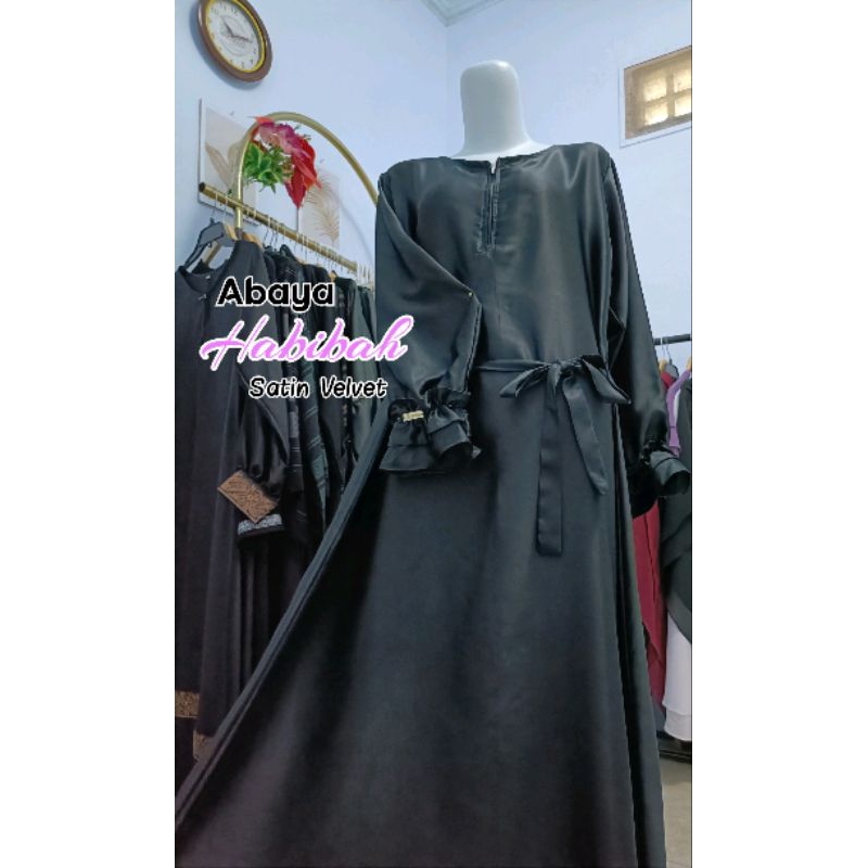 ABAYA HABIBAH /GAMIS HITAM TEMBORO