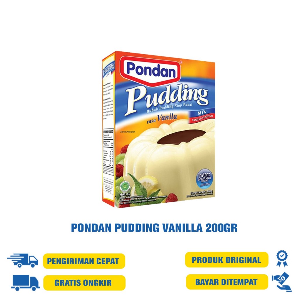 

PONDAN PUDDING STRAWBERRY/VANILLA/MANGGA/200GR/PUDDING RASA