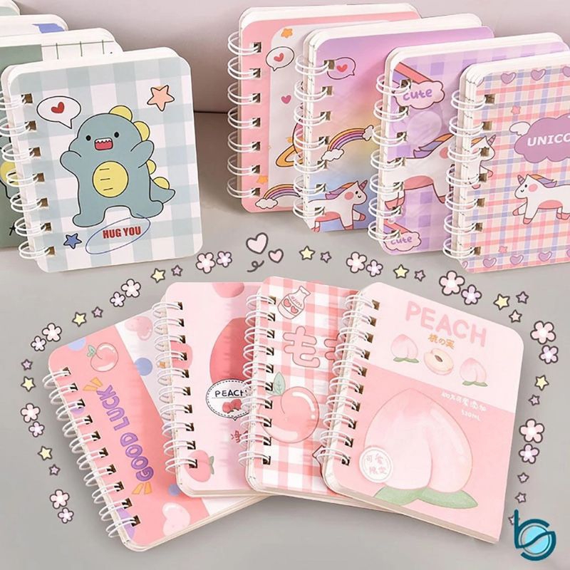 

Notebook Ring Motif Buku Catatan Spiral Kecil A7 / A5 Buku Diary