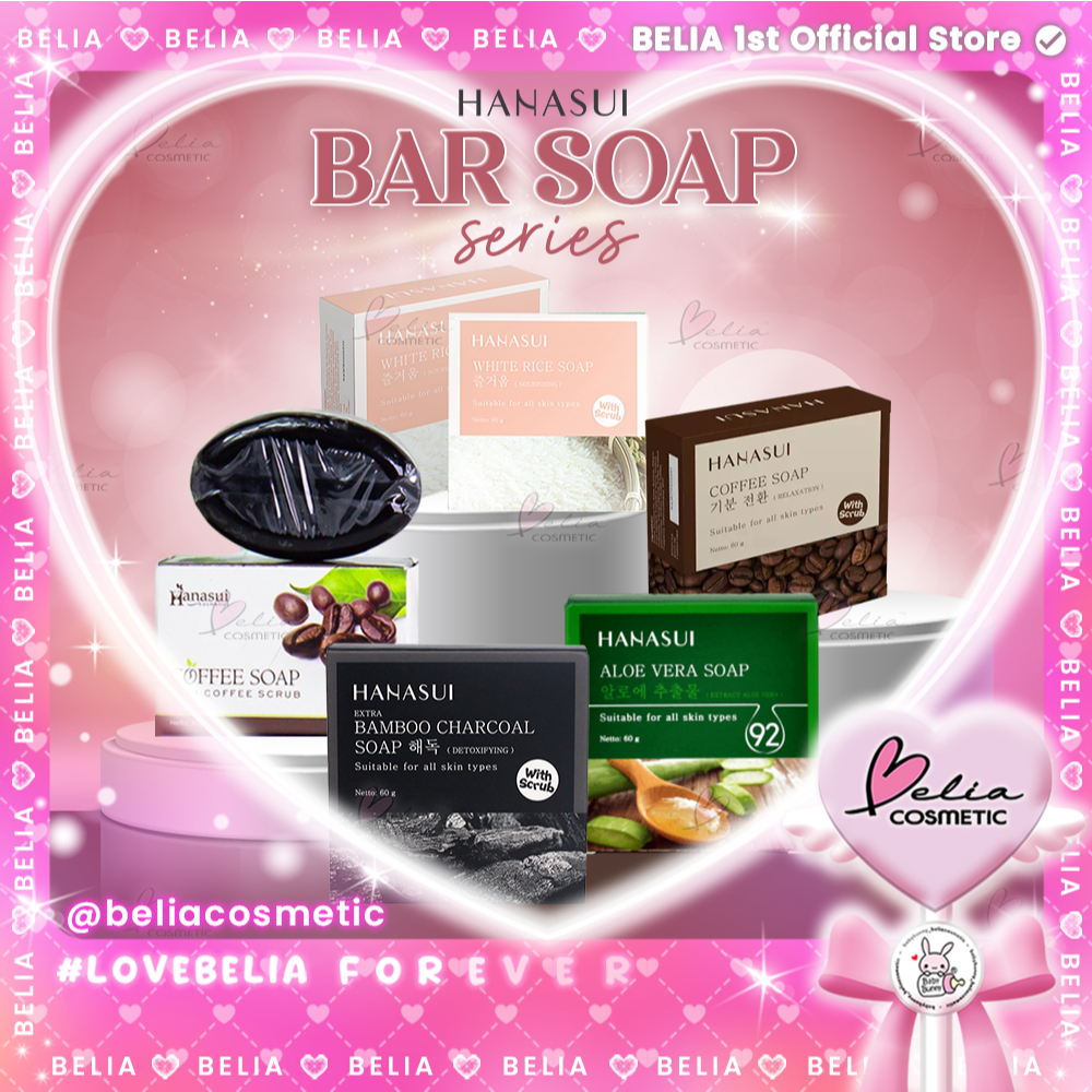 ❤ BELIA ❤ HANASUI Coffee Soap 30g White Rice - Bamboo Charcoal - Aloe Vera 60g | sabun scrub hanasui