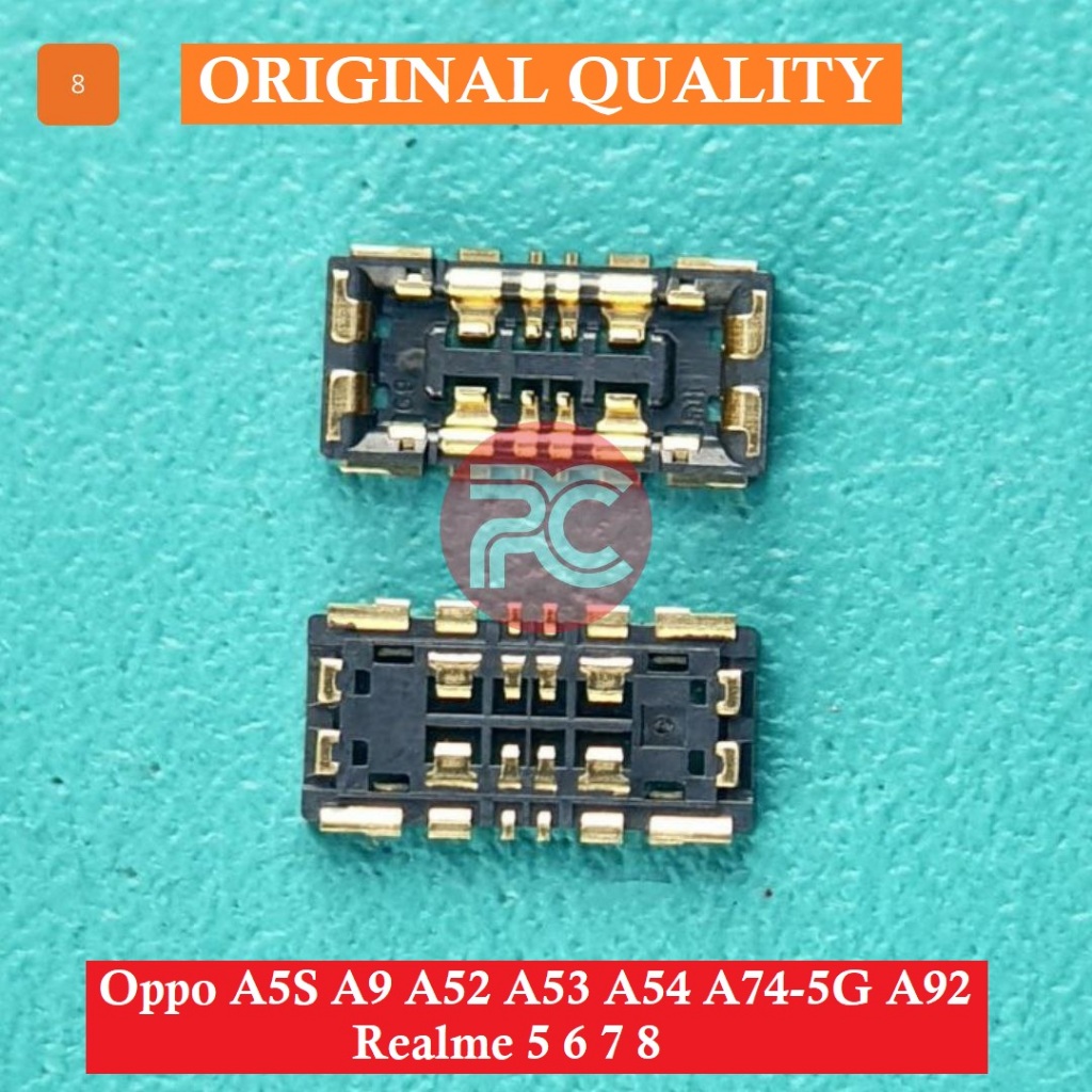 Konektor baterai Oppo A5S A9 A52 A53 A54 A74-5G A92 Realme 5 6 7 8 Original connector battery di mes