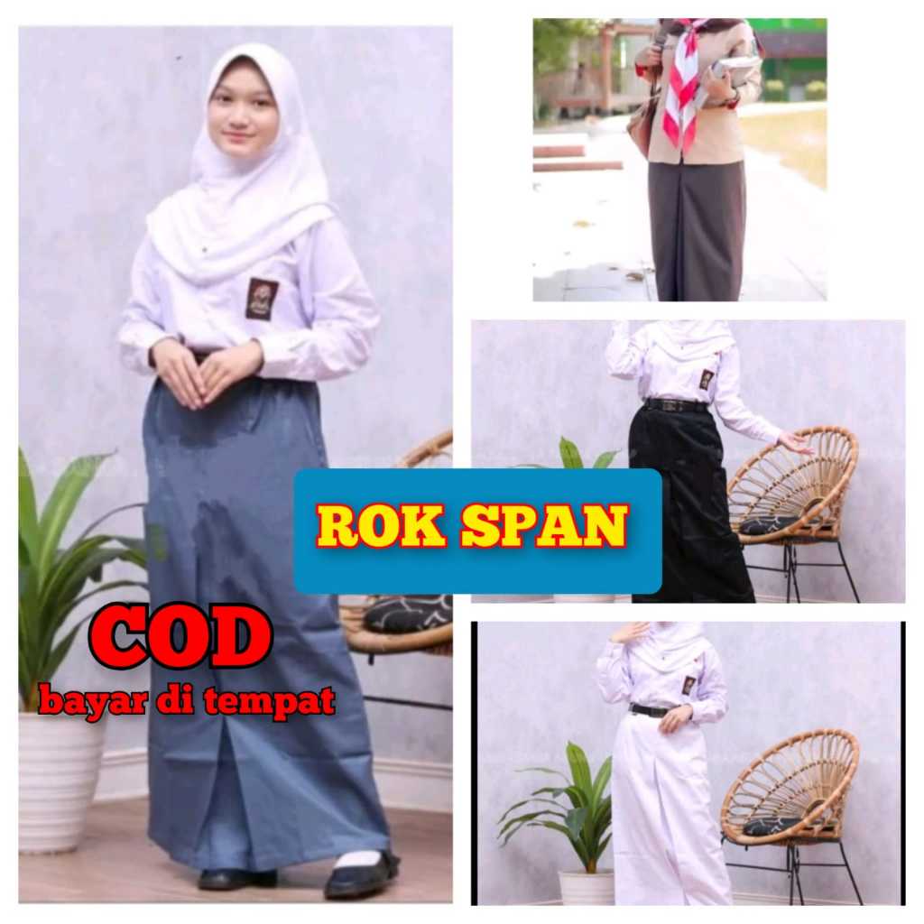 SERAGAM SEKOLAH/ROK SEKOLAH SPAN BELAH TENGAH SMP,SMA,SMK,PRAMUKA