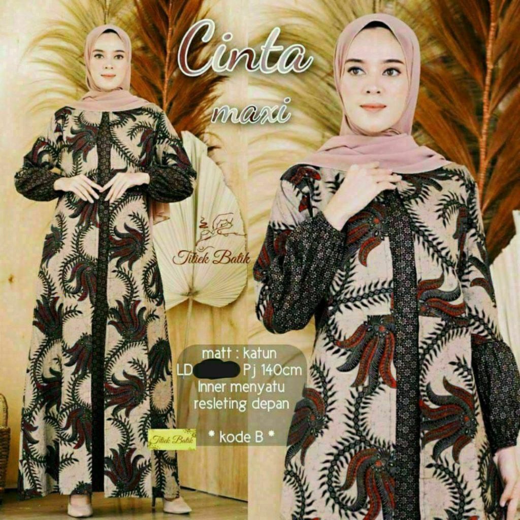 GAMIS BATIK KATUN PREMIUM GAMIS BATIK JUMBO MODERN PREMIUM &TERBARU